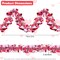 5Pcs 33Ft Valentine's Day Tinsel Garland, Pink Heart Metallic Tinsel Twist Garland Shinny